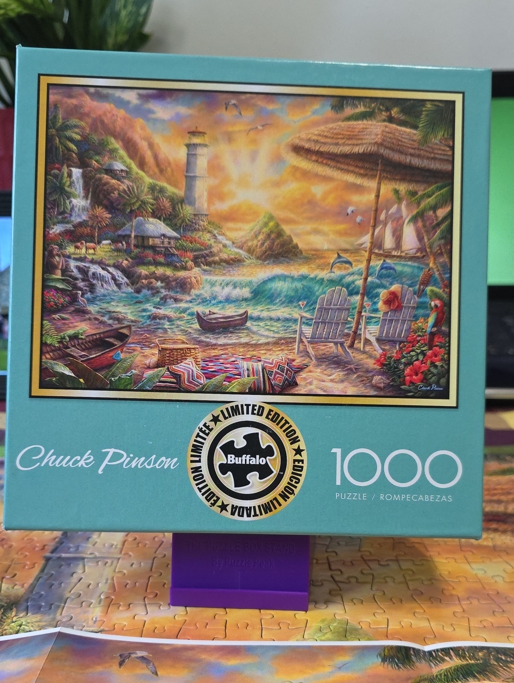 Buffalo David Bitton Teal Box 1000-Piece Tropical Seascape Puzzle